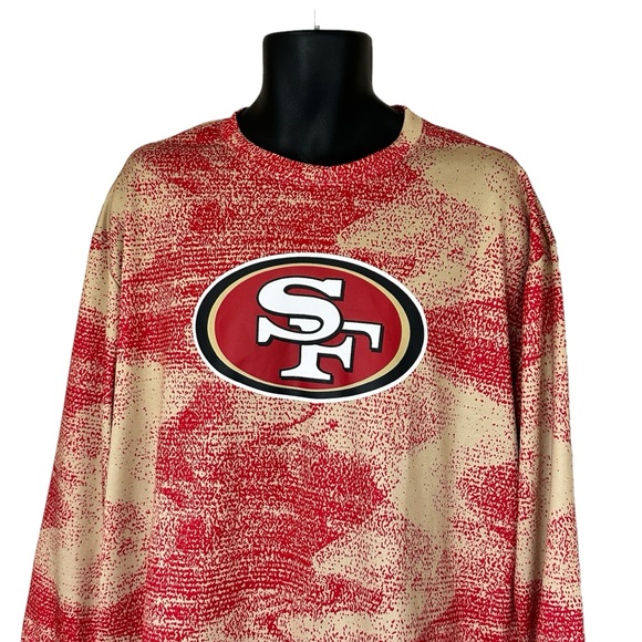 ZUBAZ NFL Apparel MEN'S SAN FRANCISCO 49ERS STATIC CREW NECK SWEATSHIRT L - Picture 2 of 14